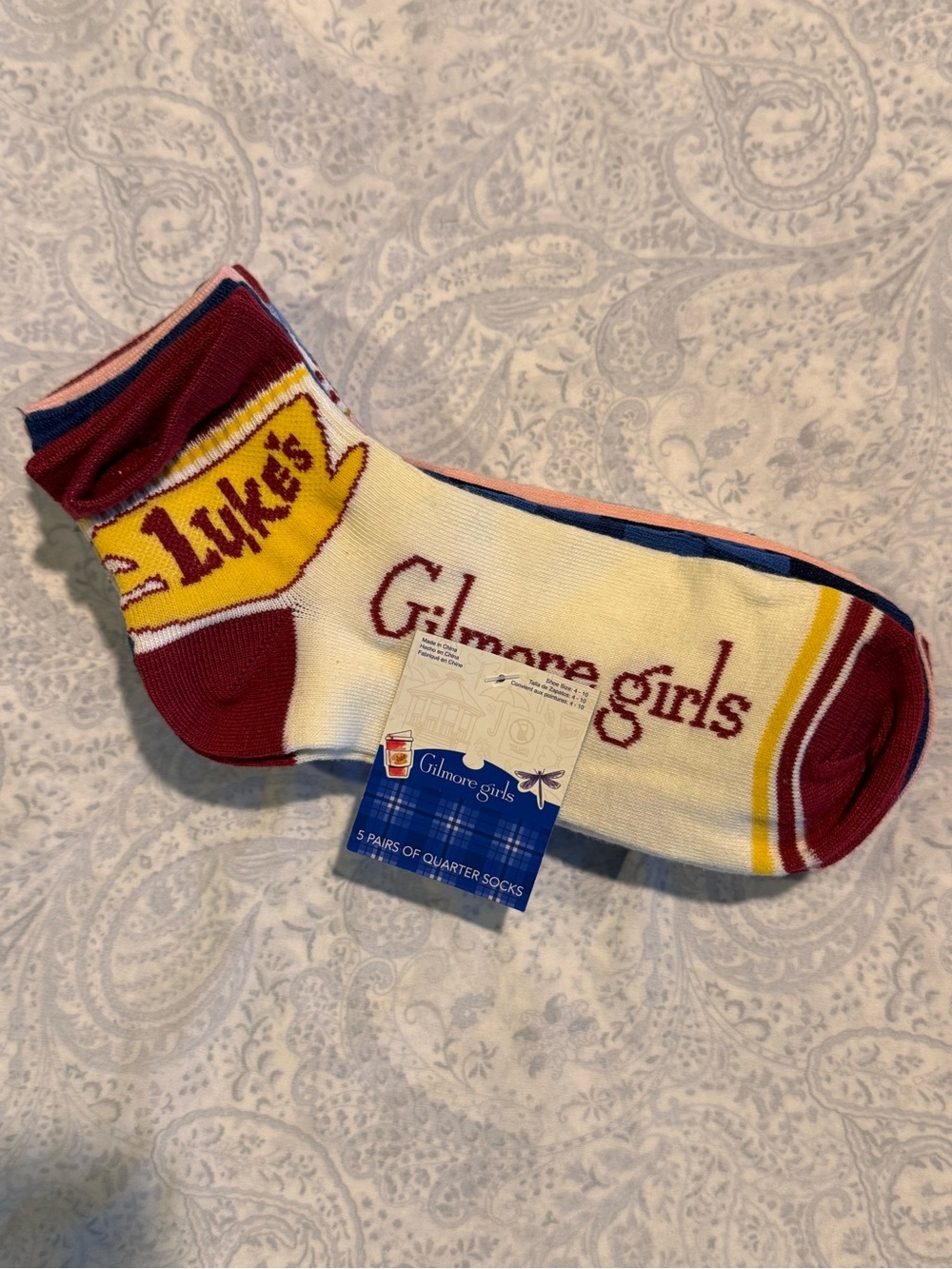 Gilmore Girls Crew Socks 5 pack size 4-10